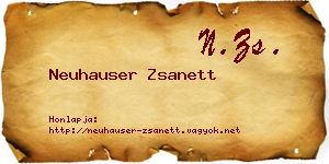 Neuhauser Zsanett névjegykártya